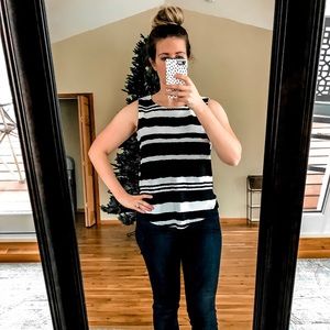 Black and White Striped Tank Top